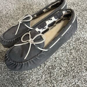 UGG Kid’s Gray Moccasin Slippers